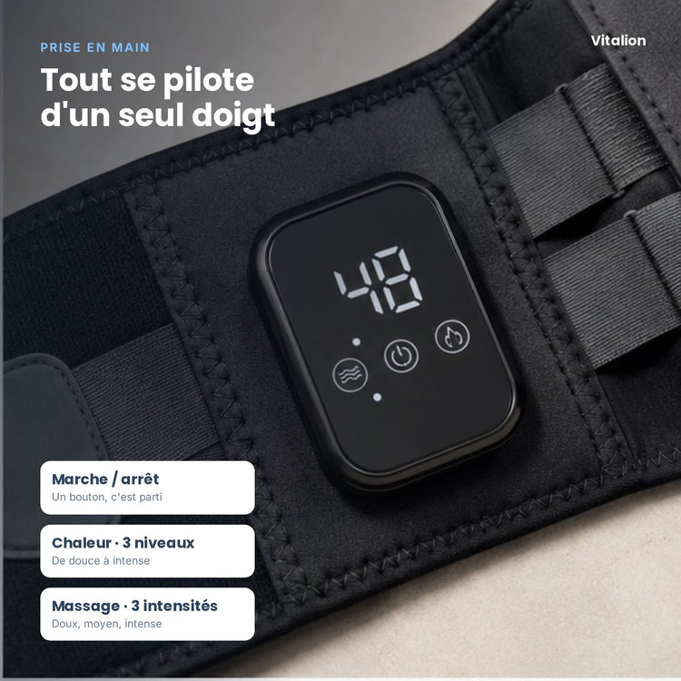 Commandes et écran LED de la ceinture Vitalion